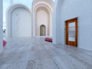 Modern mosque Low-poly 3D Model