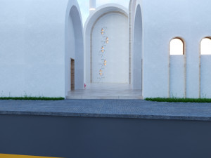Modern mosque Low-poly 3D Model