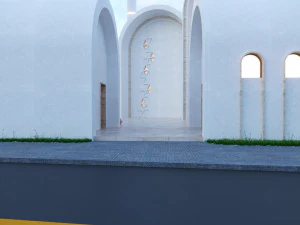 Modern mosque Low-poly 3D Model