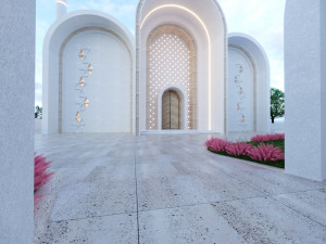 Modern mosque Low-poly 3D Model
