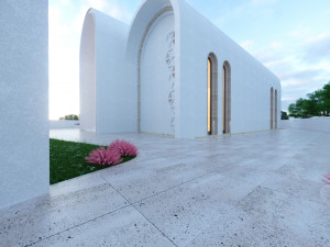 Modern mosque Low-poly 3D Model
