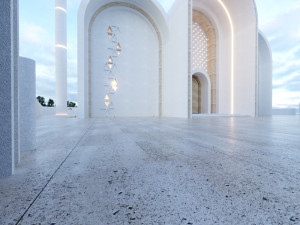 Modern mosque Low-poly 3D Model
