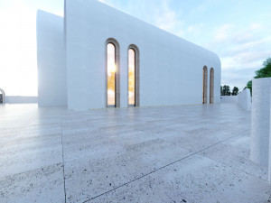 Modern mosque Low-poly 3D Model