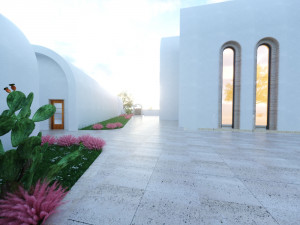 Modern mosque Low-poly 3D Model