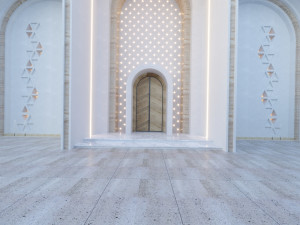 Modern mosque Low-poly 3D Model