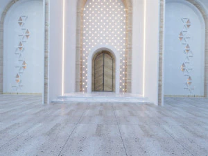 Modern mosque Low-poly 3D Model