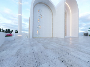 Modern mosque Low-poly 3D Model