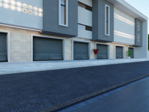 Residential commercial building Low-poly Modelo 3D