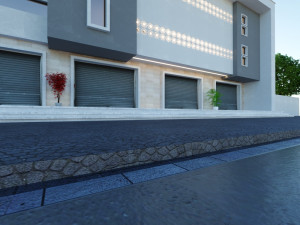 Residential commercial building Low-poly Modelo 3D