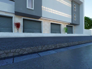 Residential commercial building Low-poly 3D Model