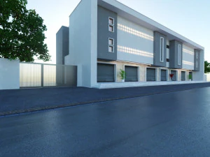 Residential commercial building Low-poly 3D Model