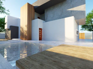 Modern villa Low-poly 3D Model