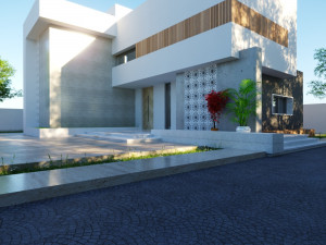 Modern villa Low-poly 3D Модель