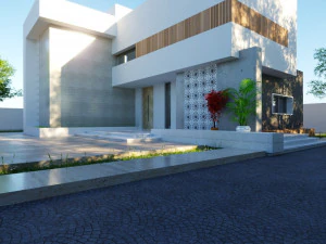 Modern villa Low-poly 3D Model