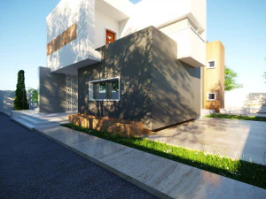 Modern villa Low-poly 3D Model