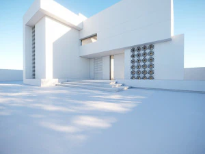 Modern villa Low-poly 3D Model