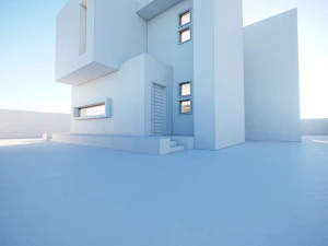 Modern villa Low-poly 3D Model