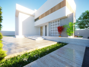 Modern villa Low-poly 3D Модель