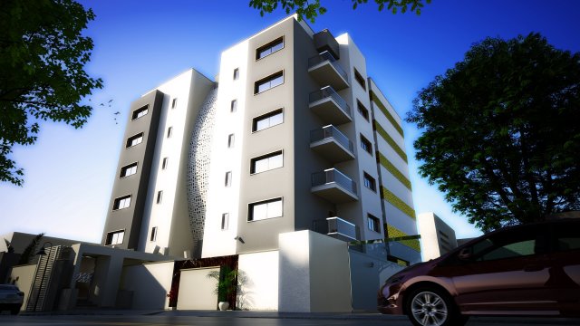 Multi-storey residential building Modello 3D .c4d .max .obj .3ds .fbx .stl .blend 