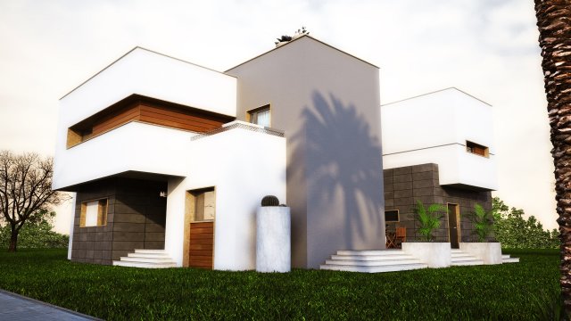 Modern home 3D Модель .c4d .max .obj .3ds .fbx .stl .blend 