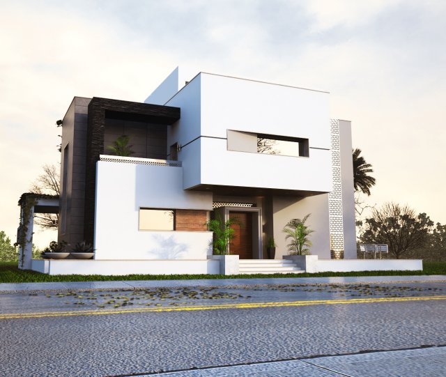 Villa 3D Model .c4d .max .obj .3ds .fbx .stl .blend 