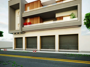 Residentieel commercieel gebouw 3D Model