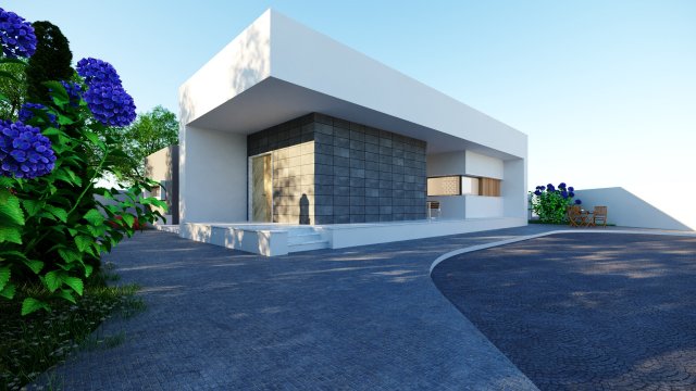 Two-storey villa 3D Model .c4d .max .obj .3ds .fbx .stl .blend 