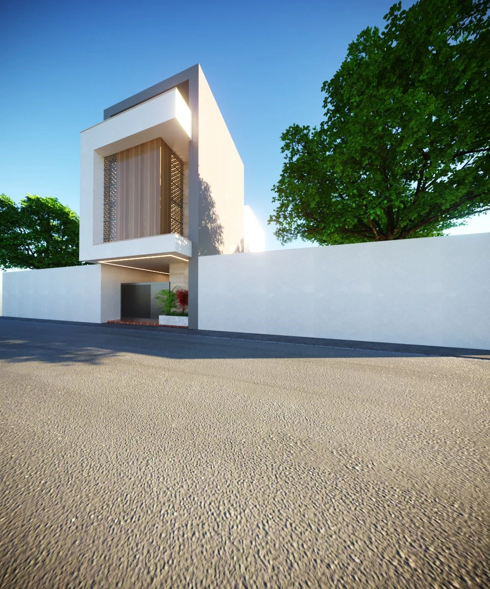 Representation of a residential building Low-poly 3D Model .c4d .max .obj .3ds .fbx .stl .blend 