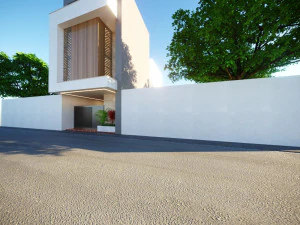 Representación de un edificio residencial Low-poly Modelo 3D