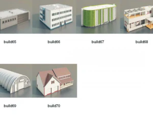 Overview-D3D BuildingsV2 Low-poly 3D Model