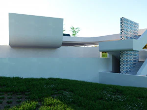 topograficznej willi low poli Low-poly Model 3D