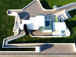 of a topographic villa low poly Low-poly 3D-Modell