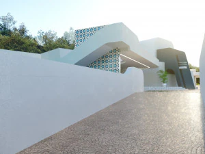 topograficznej willi low poli Low-poly Model 3D