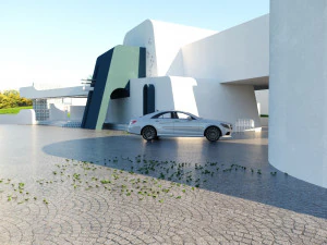 topograficznej willi low poli Low-poly Model 3D