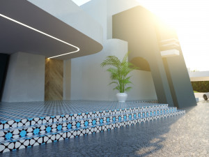 of a topographic villa low poly Low-poly 3D-Modell