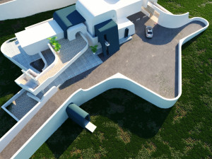 of a topographic villa low poly Low-poly 3D-Modell