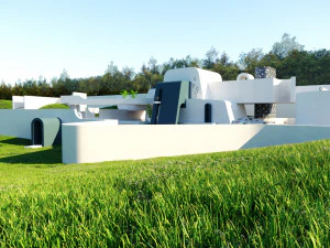 topograficznej willi low poli Low-poly Model 3D