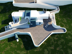 of a topographic villa low poly Low-poly 3D-Modell