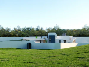 topograficznej willi low poli Low-poly Model 3D