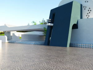 of a topographic villa low poly Low-poly 3D-Modell