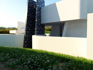 topograficznej willi low poli Low-poly Model 3D