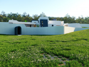of a topographic villa low poly Low-poly 3D-Modell