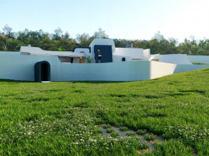 topograficznej willi low poli Low-poly Model 3D