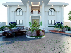 di una villa in stile classico Modello 3D