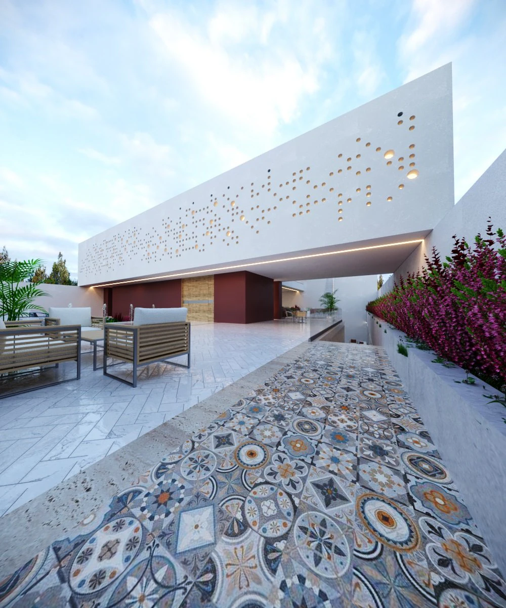 Of Modern home villa 3D Model .c4d .max .obj .3ds .fbx .stl .blend