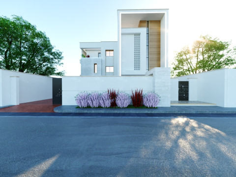 of a three-storey family house 3D 모델