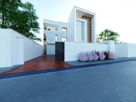 of a three-storey family house Modelo 3D