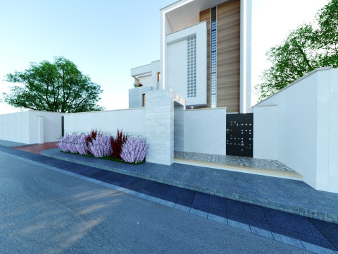 of a three-storey family house Modelo 3D