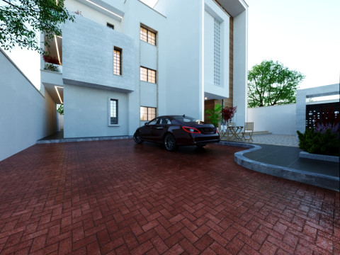 of a three-storey family house Modelo 3D