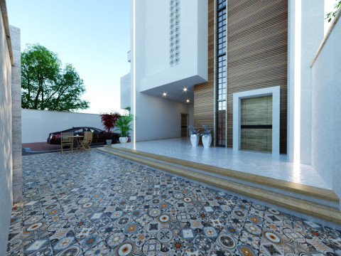 of a three-storey family house Modelo 3D